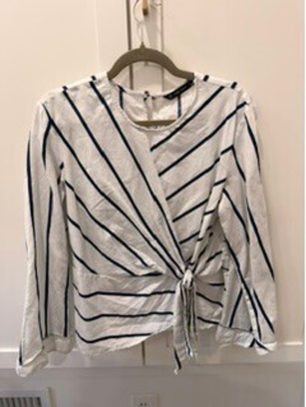 Zara Basic Blue striped blouse